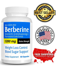 Berberine (1200mg Extra Strength) Weight Loss Control Blood Sugar Support