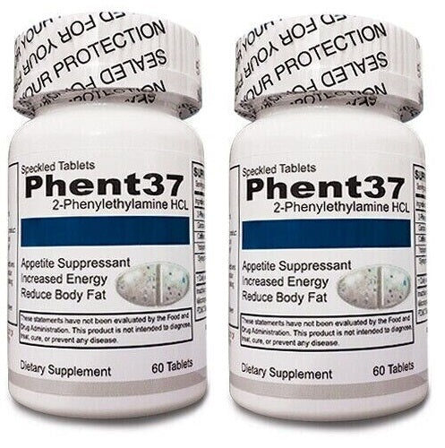(2 Pack) Phent 37 Fat Burner Appetite Suppressant (120 Speckled Tablets) - LEIXSTAR
