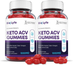 Bio Lyfe Keto ACV Gummies 1000MG with Pomegranate Juice Beet Root B12 60 Gummys