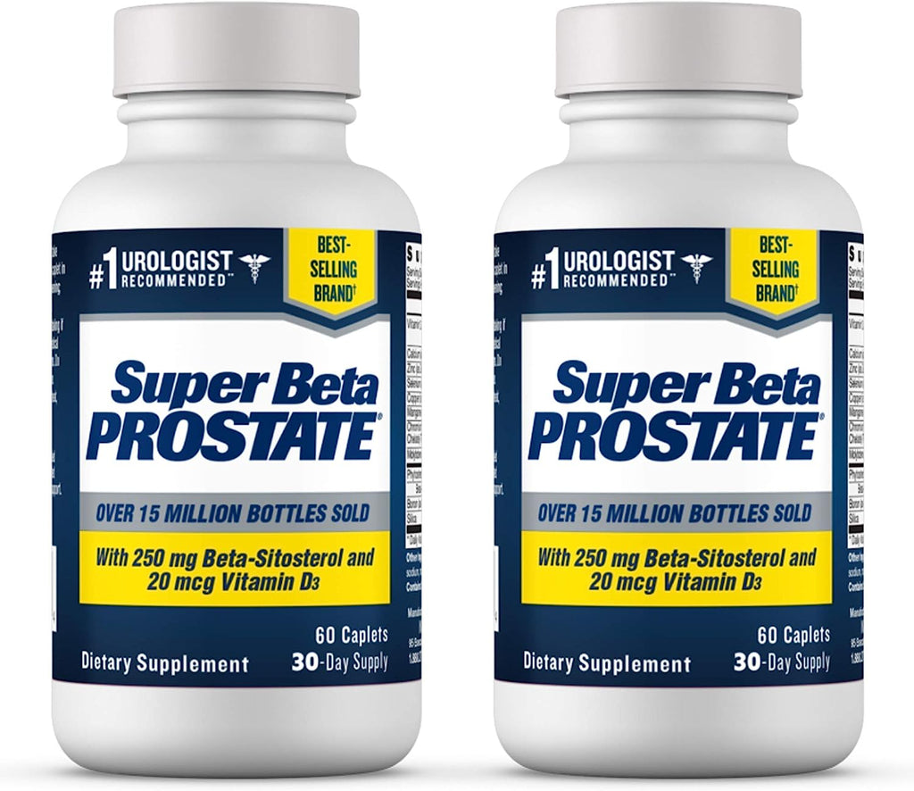 Super Beta Prostate Support Supplement for Men's Health - Reduce Bathroom, Promote Sleep, Better Bladder Emptying & Healthy Prostate, Beta Sitosterol (120ct, 2 Bottle)