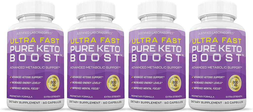 Ultra Fast Pure Keto Boost Pills Advanced BHB Ketogenic Supplement Exogenous Ketones Ketosis for Men Women 60 Capsules 2 Bottles
