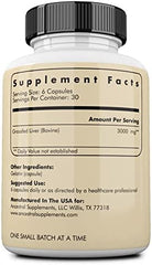 Ancestral Supplements Grass Fed Beef Liver Capsules, - 180 Capsules