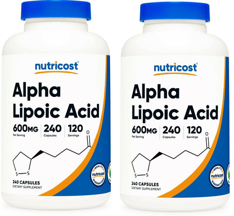 (2 Pack) Nutricost Alpha Lipoic Acid - 600mg Per Serving - 480 Capsules - LEIXSTAR