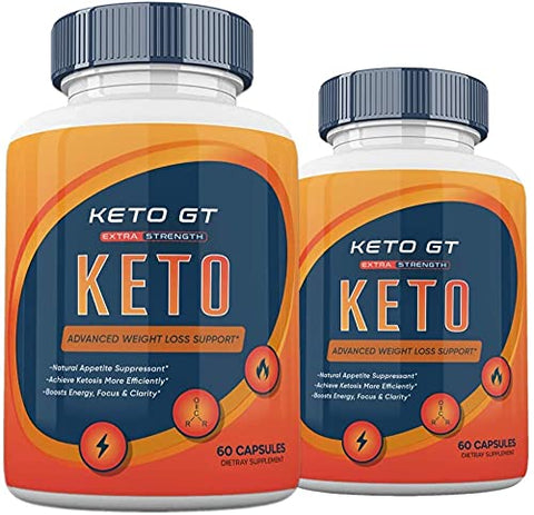 (2 Pack) Keto GT Weight Manaement Pills Advanced Formula Pastillas dr Tablets 800mg BHB Supplement (120 Capsules) - LEIXSTAR